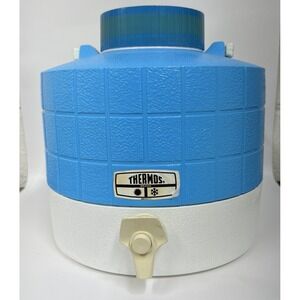 Thermos Jug Insulated Water Cooler Blue USA Made Retro Drink Vintage